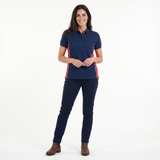 Hazy Blue Womens Short Sleeve Polo Shirt - Mia II