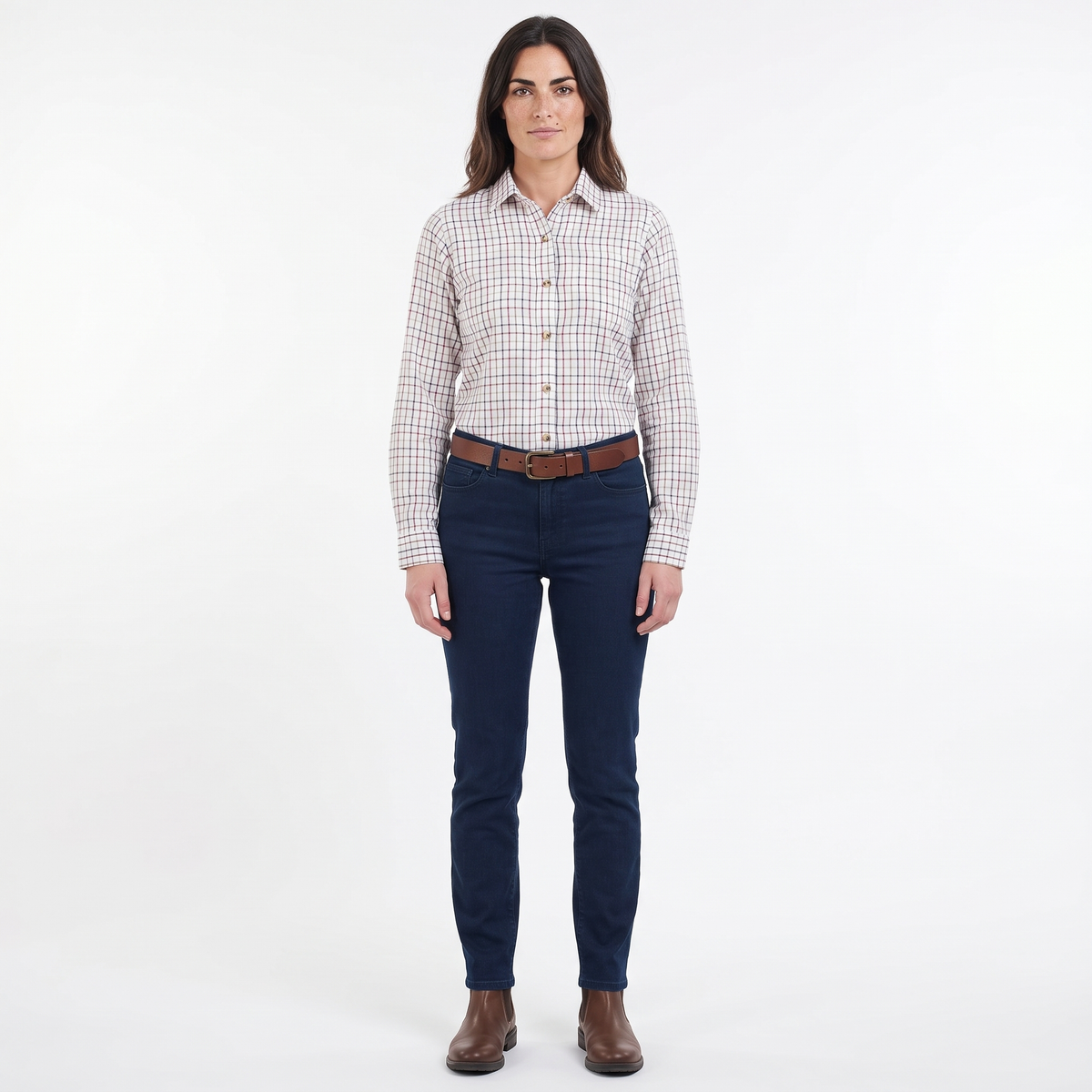Country Classics Womens Check Long Sleeve Shirt - Beaver Red