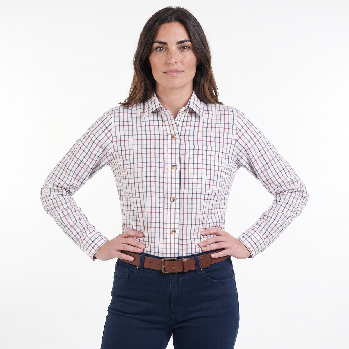 Country Classics Womens Check Long Sleeve Shirt - Beaver Red