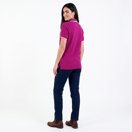 Hazy Blue Womens Short Sleeve Polo Shirt - Abby