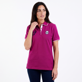 Hazy Blue Womens Short Sleeve Polo Shirt - Abby