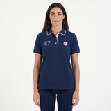 Hazy Blue Womens Short Sleeve Polo Shirt - Abby