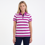 Hazy Blue Womens Short Sleeve Polo Shirt - Sienna