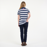 Hazy Blue Womens Short Sleeve Polo Shirt - Sienna