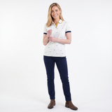 Hazy Blue Womens Cotton Short Sleeve Polo Shirt - Poppy II