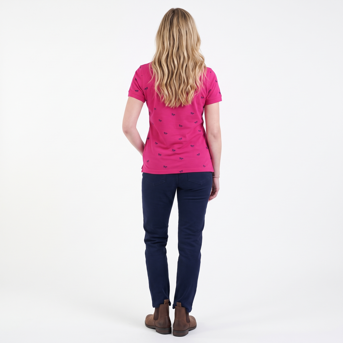 Hazy Blue Womens Cotton Short Sleeve Polo Shirt - Poppy II