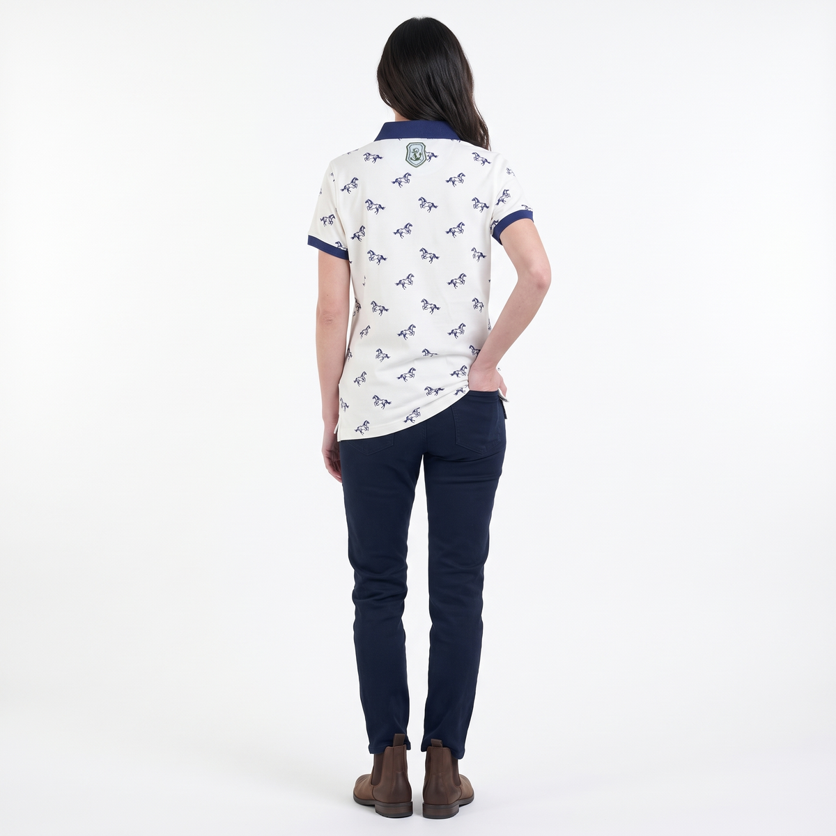 Hazy Blue Womens Cotton Short Sleeve Polo Shirt - Poppy