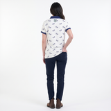 Hazy Blue Womens Cotton Short Sleeve Polo Shirt - Poppy