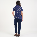 Hazy Blue Womens Cotton Short Sleeve Polo Shirt - Poppy