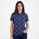 Hazy Blue Womens Cotton Short Sleeve Polo Shirt - Poppy