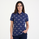 Hazy Blue Womens Cotton Short Sleeve Polo Shirt - Poppy