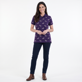 Hazy Blue Womens Cotton Short Sleeve Polo Shirt - Poppy