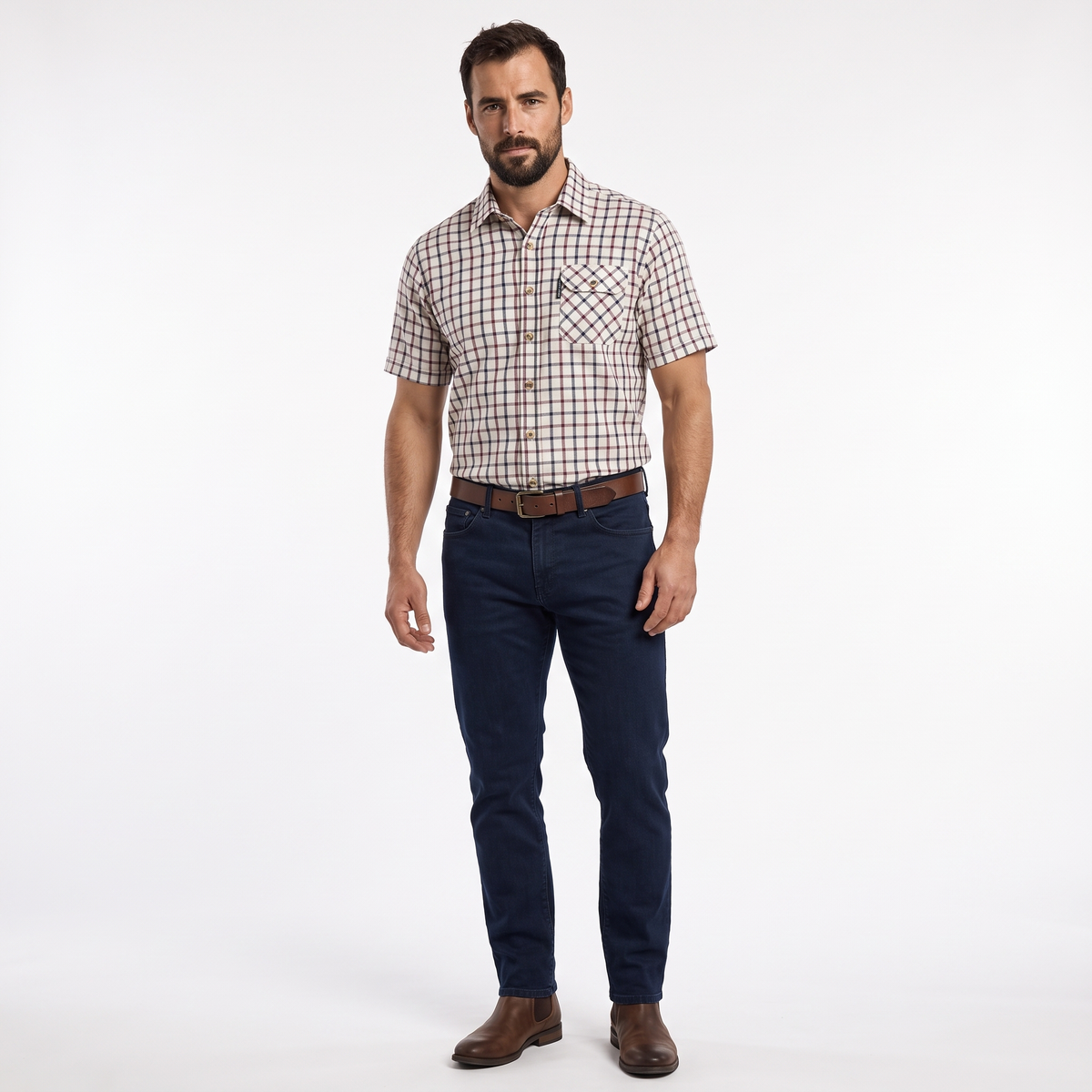 Country Classics Mens Short Sleeve Check Shirt - Ascot Wine