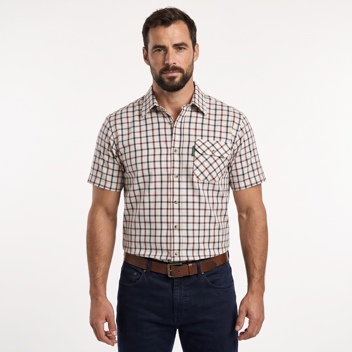 Country Classics Mens Short Sleeve Check Shirt - Ascot Wine