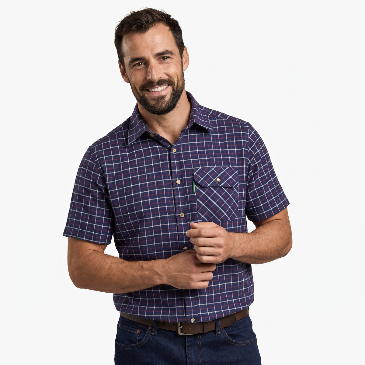 Country Classics Mens Short Sleeve Check Shirt - Fontwell Navy