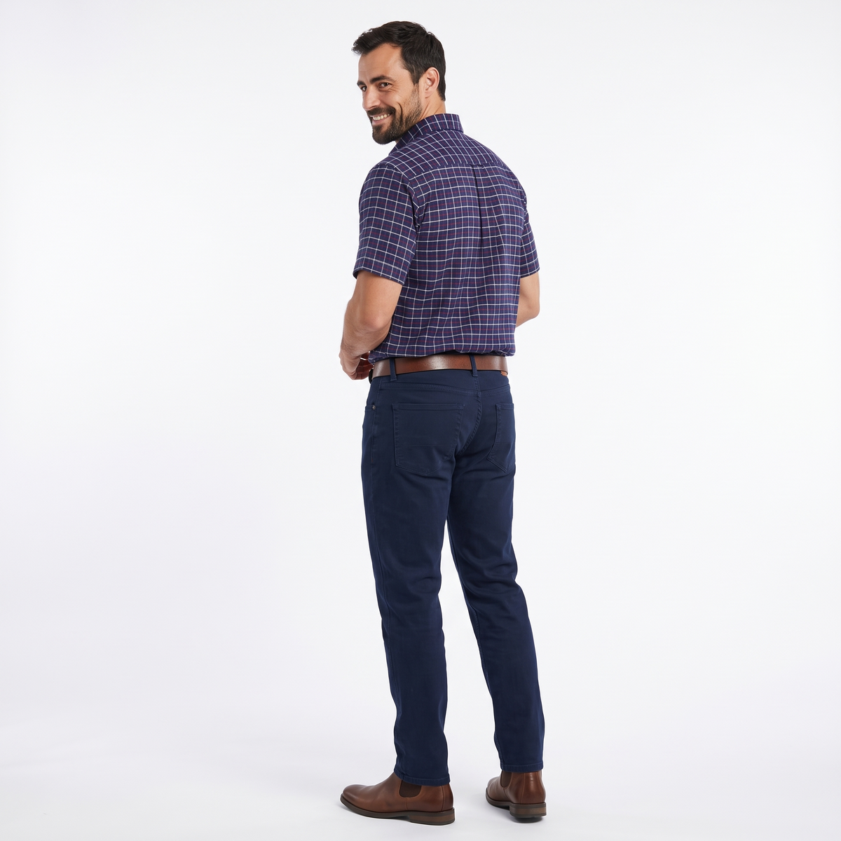 Country Classics Mens Short Sleeve Check Shirt - Fontwell Navy