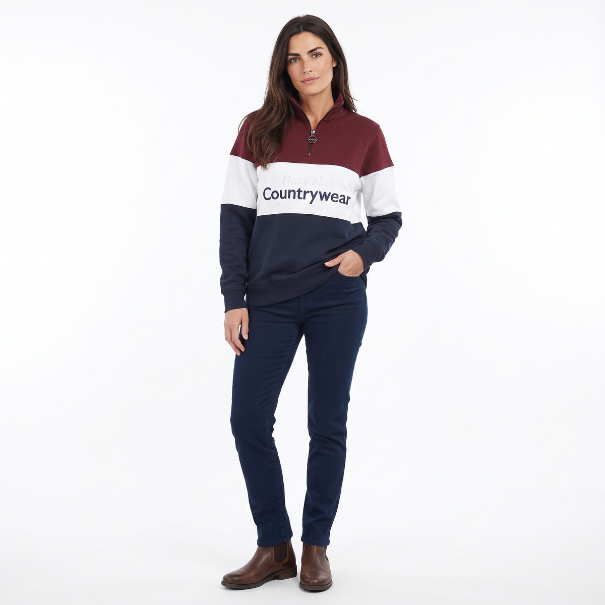 Hazy Blue Countrywear Henley Sweatshirt