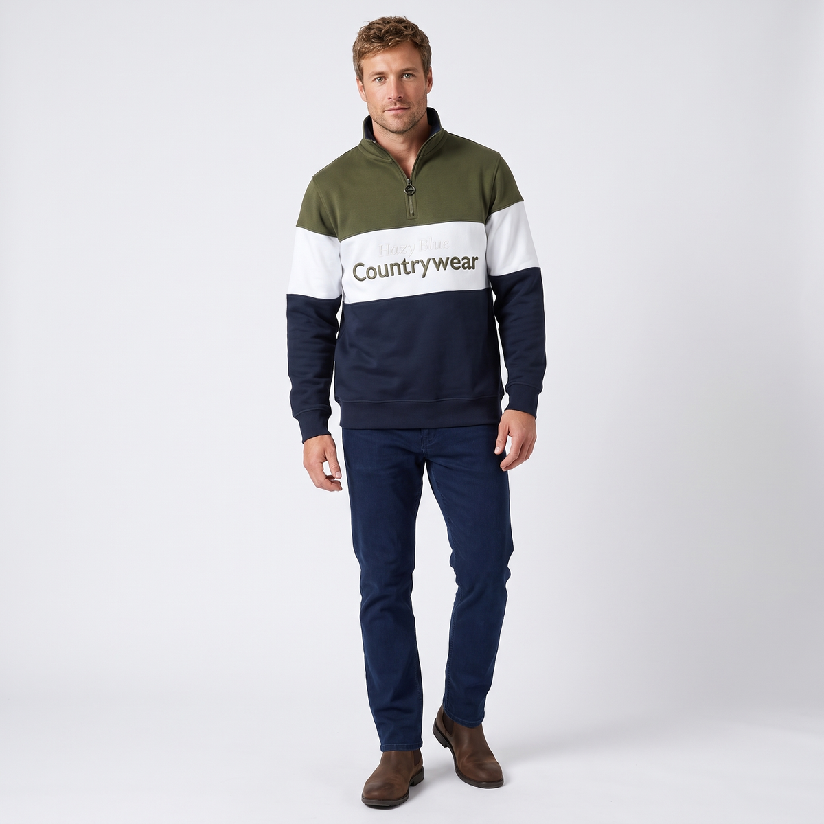 Hazy Blue Countrywear Henley Sweatshirt
