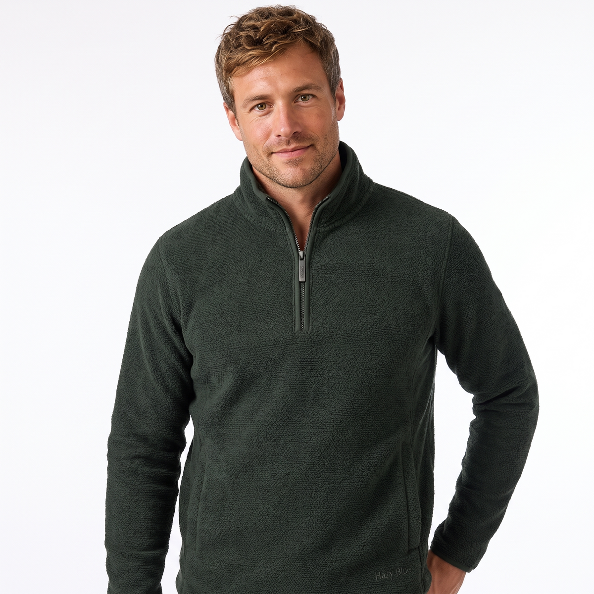 Hazy Blue Haden Mens Half Zip Fleece