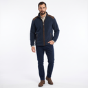 Hazy Blue Marlon Mens Padded Fleece Quilted Jacket