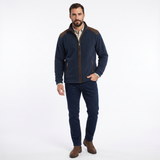 Hazy Blue Marlon Mens Padded Fleece Quilted Jacket