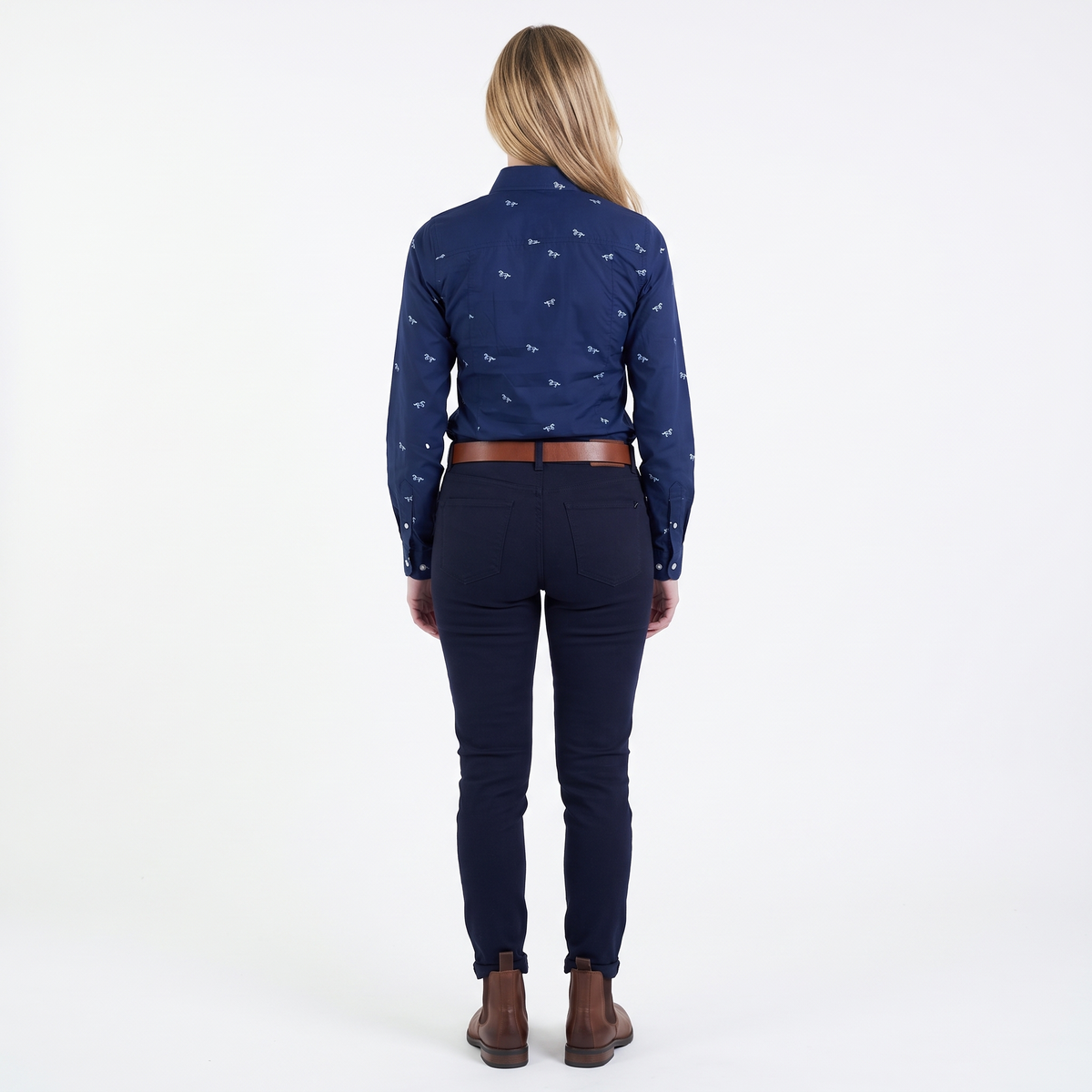 Hazy Blue Womens Ladies Long Sleeve Shirt - Vinita