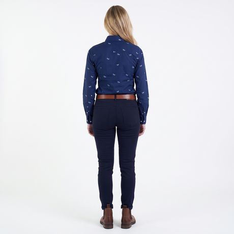 Hazy Blue Womens Ladies Long Sleeve Shirt - Vinita