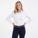 Hazy Blue Womens Ladies Long Sleeve Shirt - Vinita