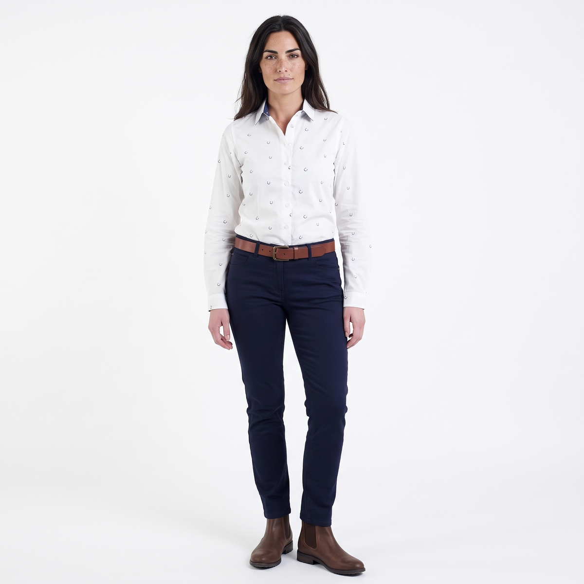Hazy Blue Womens Long Sleeve Shirt - Leesha