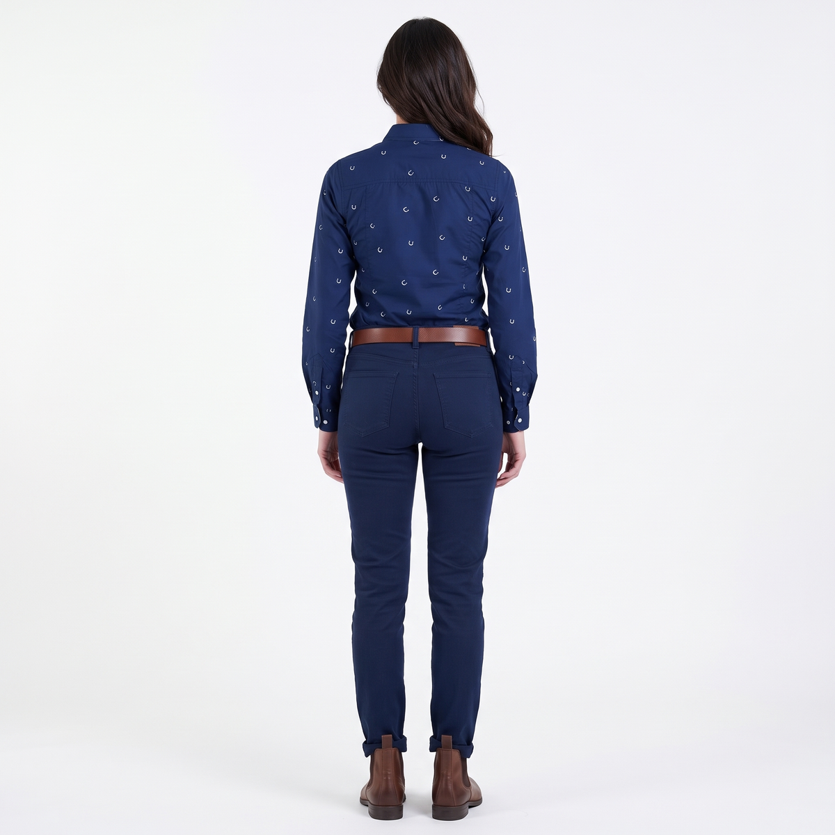 Hazy Blue Womens Long Sleeve Shirt - Leesha