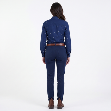 Hazy Blue Womens Long Sleeve Shirt - Leesha