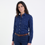 Hazy Blue Womens Long Sleeve Shirt - Leesha