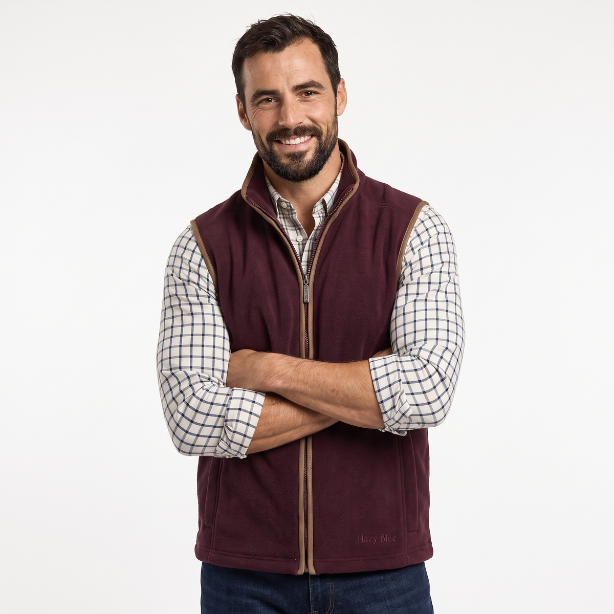 Hazy Blue Mens Fleece Waistcoat Gilet Bodywarmer - Bentley