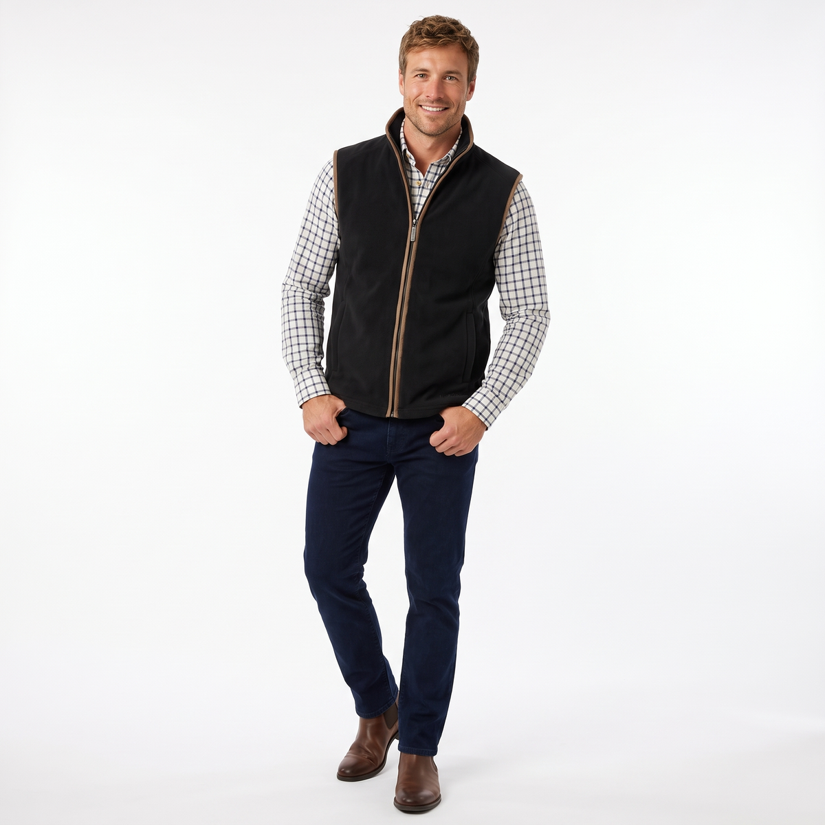 Hazy Blue Mens Fleece Waistcoat Gilet Bodywarmer - Bentley