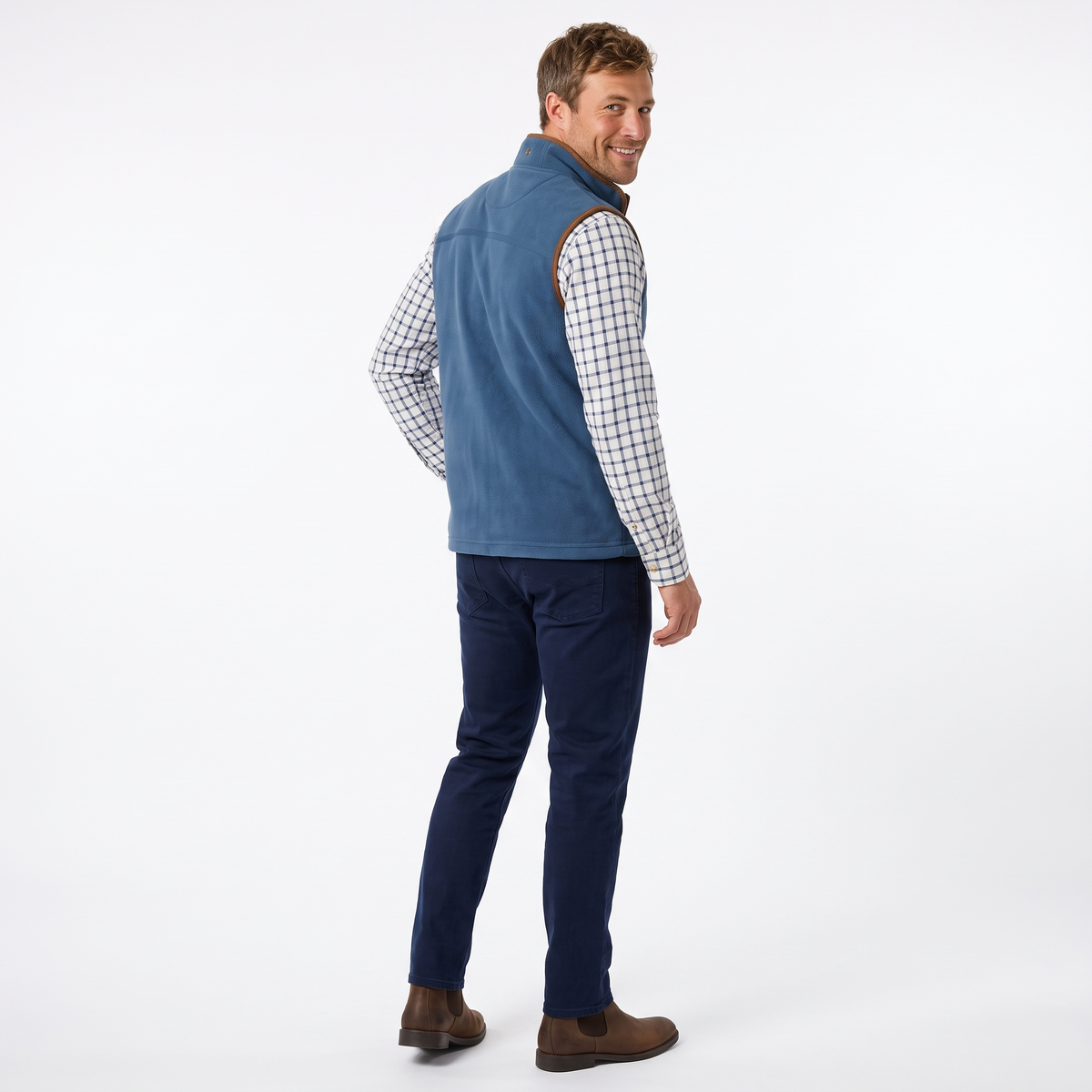 Hazy Blue Mens Fleece Waistcoat Gilet Bodywarmer - Bentley