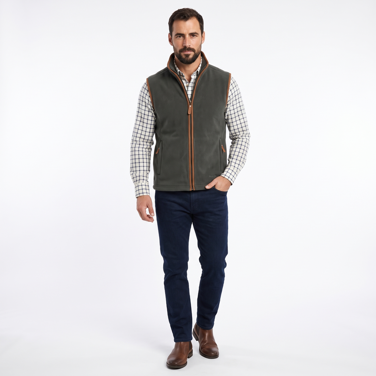 Hazy Blue Mens Fleece Waistcoat Gilet Bodywarmer - Bentley