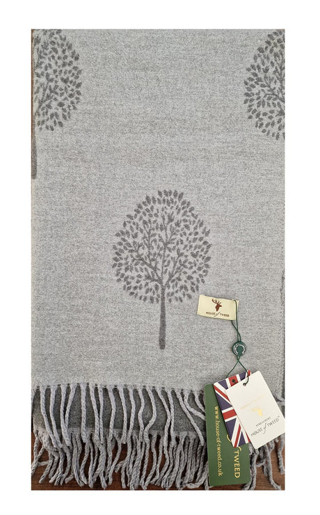 House of Tweed Soft Cashmere Blend Reversible Scarf - Tree of Life - Just £14.99! Shop now at Warwickshire Clothing. 