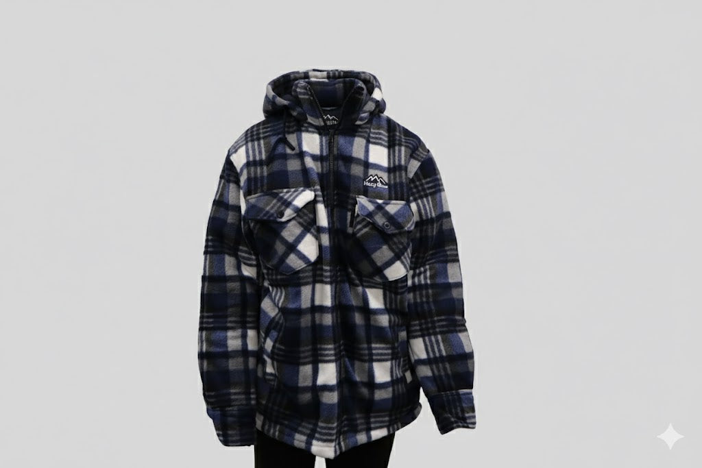 Hazy Blue Logan Fleece Lined Lumberjack Shirt Jacket
