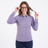 Hazy Blue Women's Cotton Long Sleeve Check Shirt - Carrie
