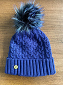House of Tweed Luxury Plaited Ladies Bobble Pom Pom Beanie Hats