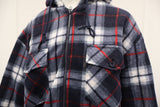 Hazy Blue Naxter Lumberjack Flannel Zip Up Hooded Jacket
