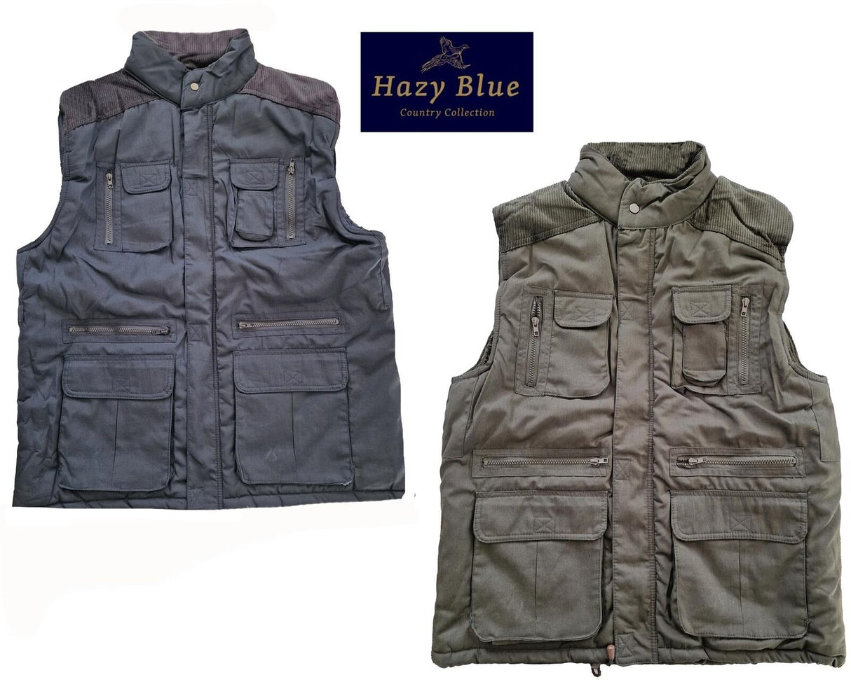 Hazy Blue Mens multi pocket Body Warmer Stalker heavy duty padded gilet - Premium clothing from Hazy Blue - Just $24.99! Shop now at Warwickshire Clothing
