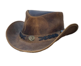 Childrens Kids Real Leather Australian Western Cowboy Tan Crazy Horse Bush Hat - Troy - Just $16.99! Shop now at Warwickshire Clothing. Free Dellivery.