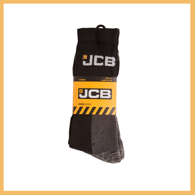 Men's Black Work Socks | JCB Workwear Range | 3 Pairs | U.K. Size 6-11 - Just $7.50! Shop now at Warwickshire Clothing. Free Dellivery.