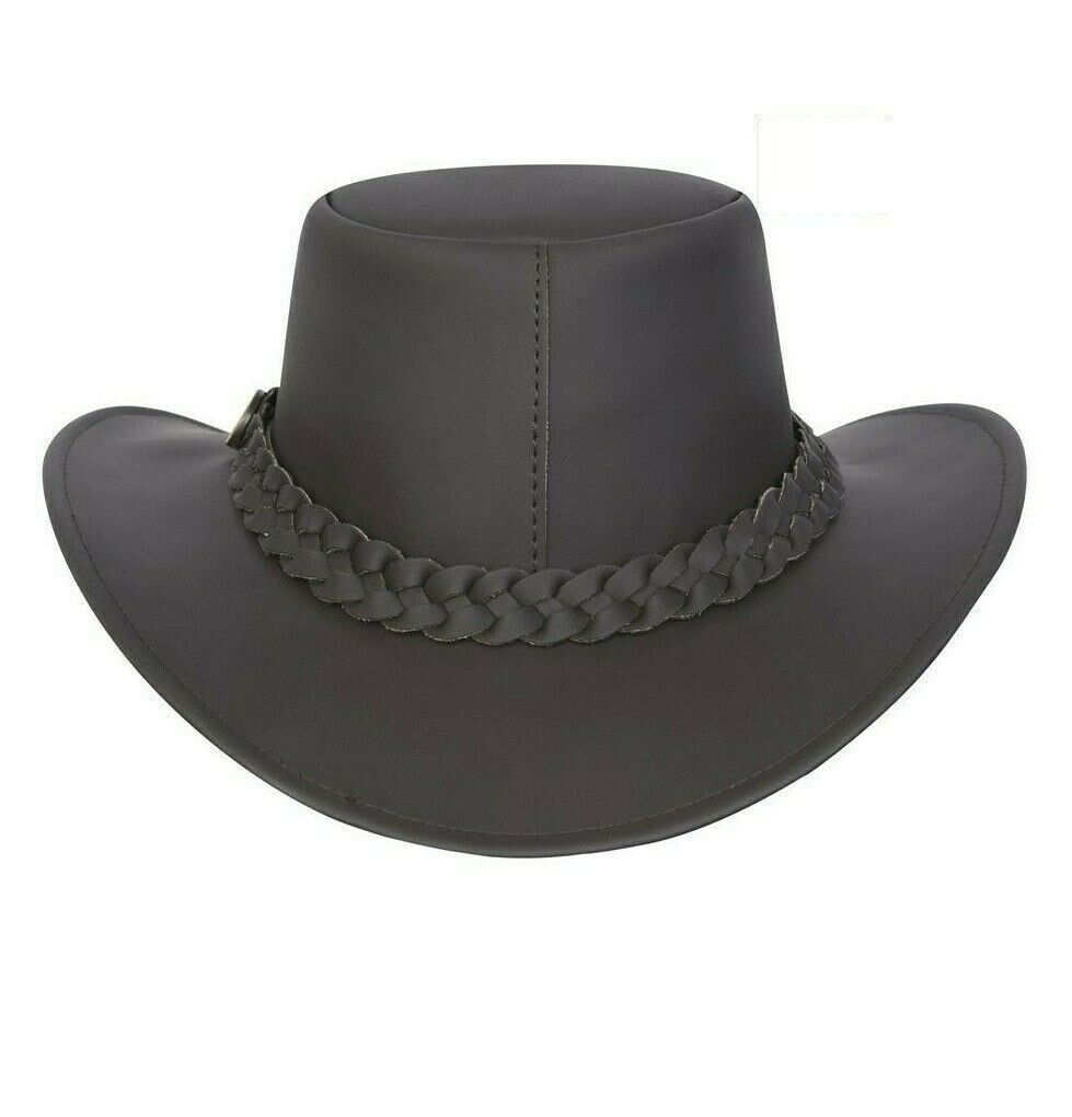 Hazy Blue Leather Australian Style Outback Cowboy Bute Style Hat - Just $19.99! Shop now at Warwickshire Clothing. Free Dellivery.