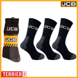 Men's Black Work Socks | JCB Workwear Range | 3 Pairs | U.K. Size 6-11 - Just £9.99! Shop now at Warwickshire Clothing. 