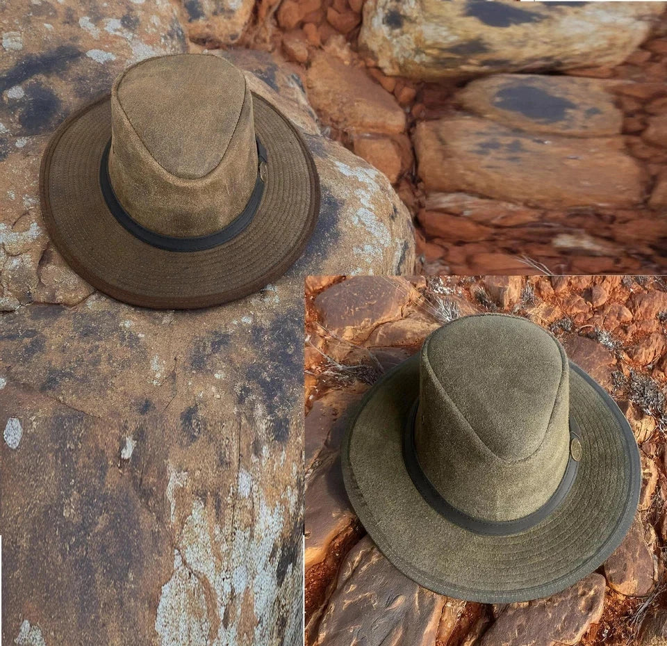 Hazy Blue Unisex Leather Fedora-Style Formal Hat - Tamworth - Just £27.99! Shop now at Warwickshire Clothing. 