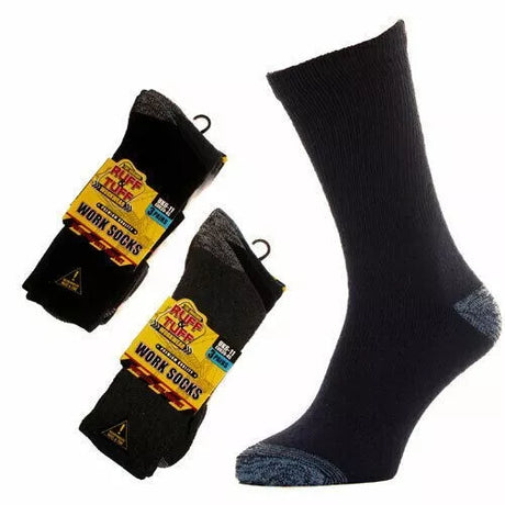 Mens Ruff & Tuff Work Reinforced Heel & Toe Work Socks UK 6-11 - Just £7.99! Shop now at Warwickshire Clothing. 