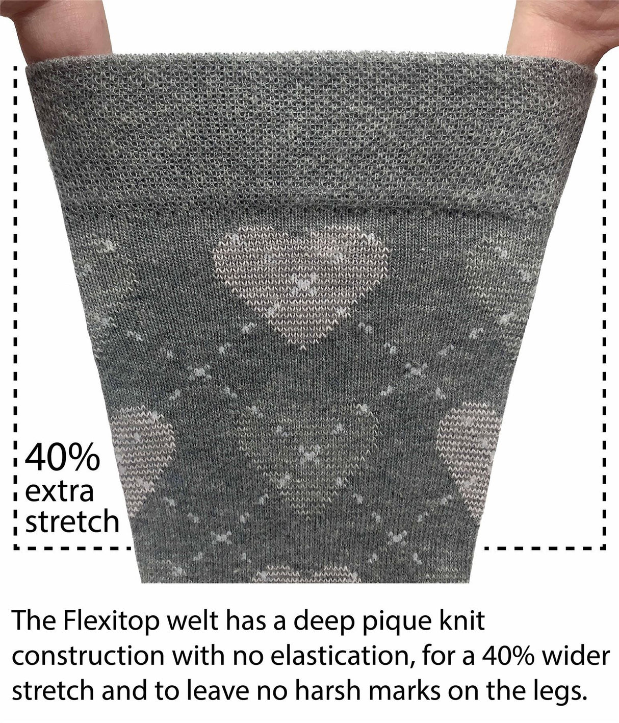 Flexitop 3 Pack Womens Cotton Rich Socks - Pink/Grey Heart - Just $6.99! Shop now at Warwickshire Clothing. Free Dellivery.