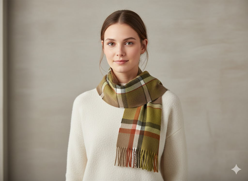 House Of Tweed Womens Soft Check Tartan Scarf
